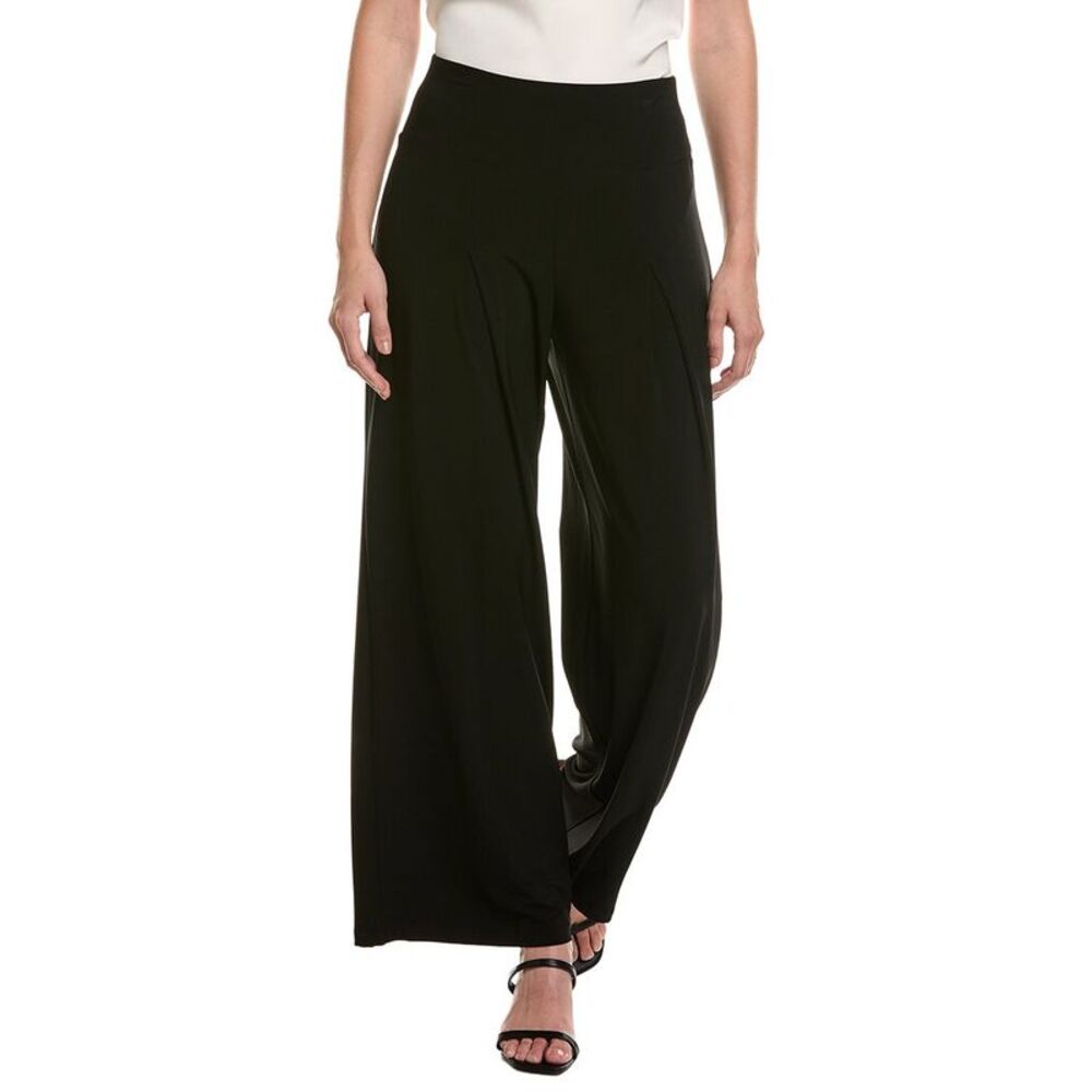 Anne Klein Womens  High-Rise Pull-On Release Pleat Palazzo Pant, Black